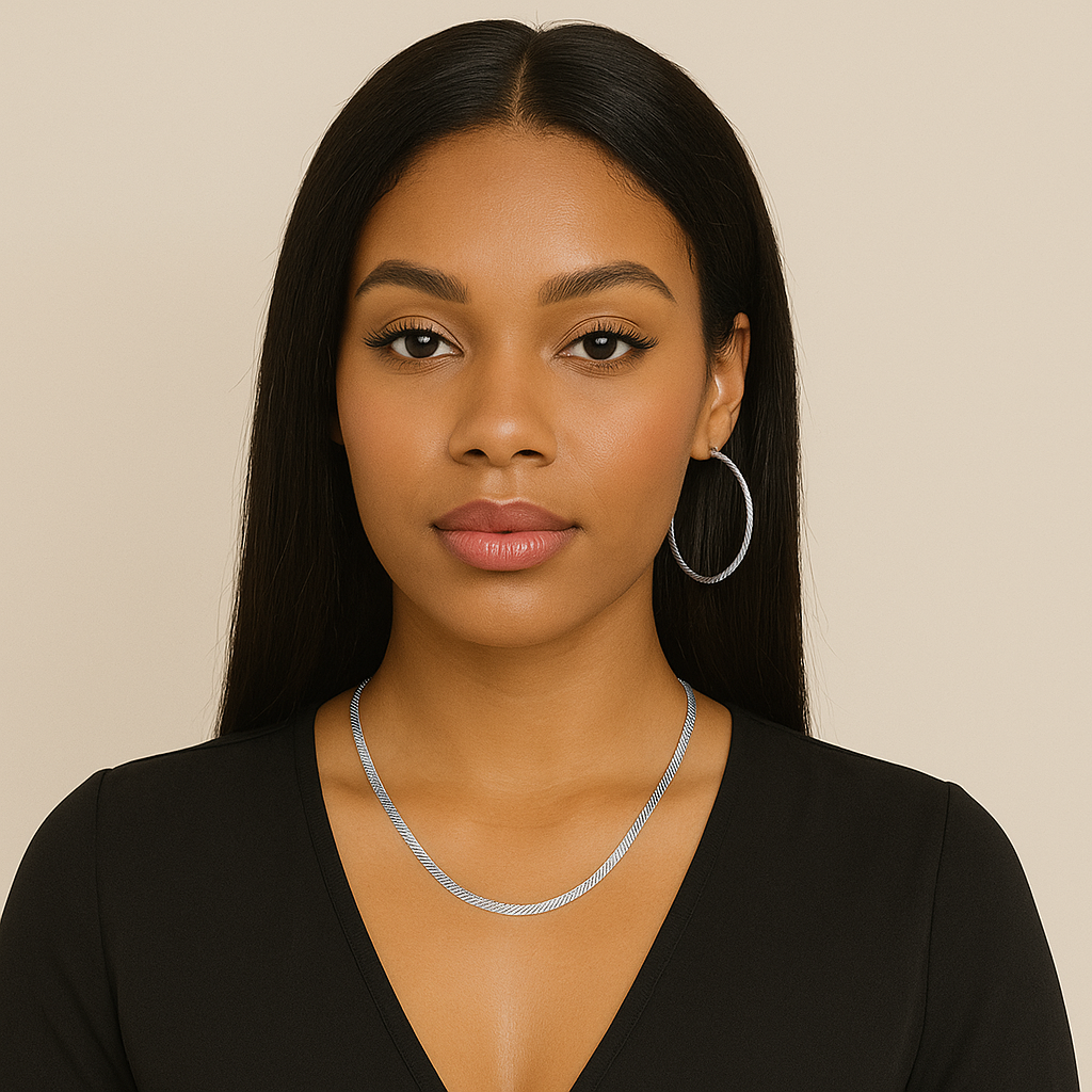 Silver Sleek Stream Necklace | Stainless Steel