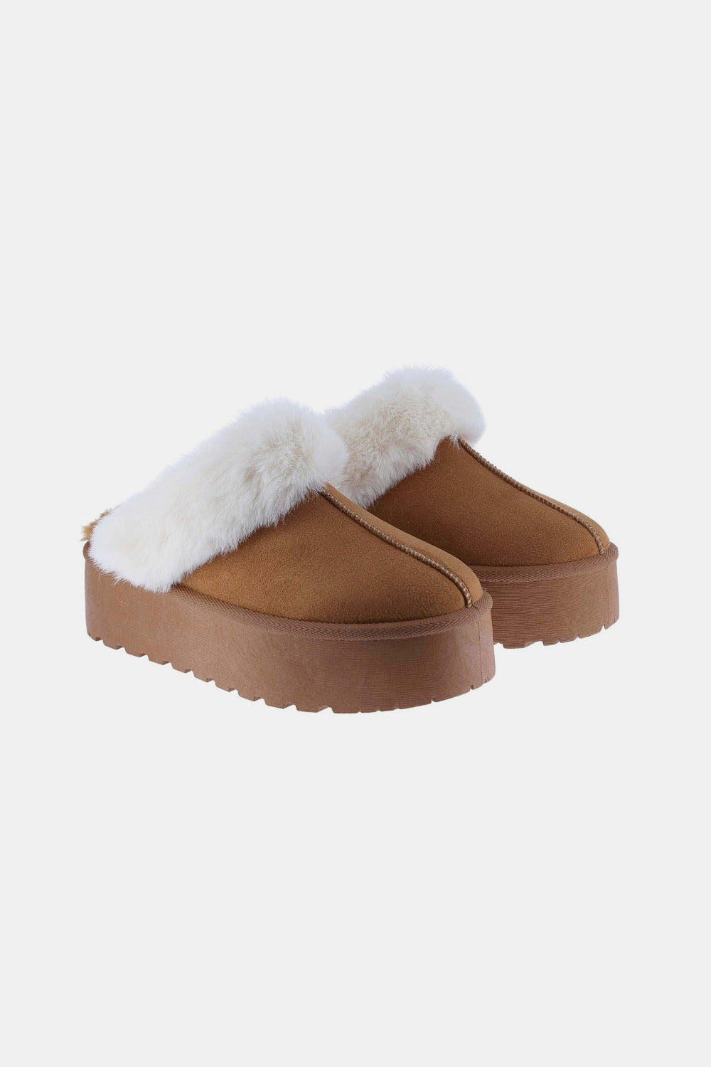 Fur Trim Snow Slippers