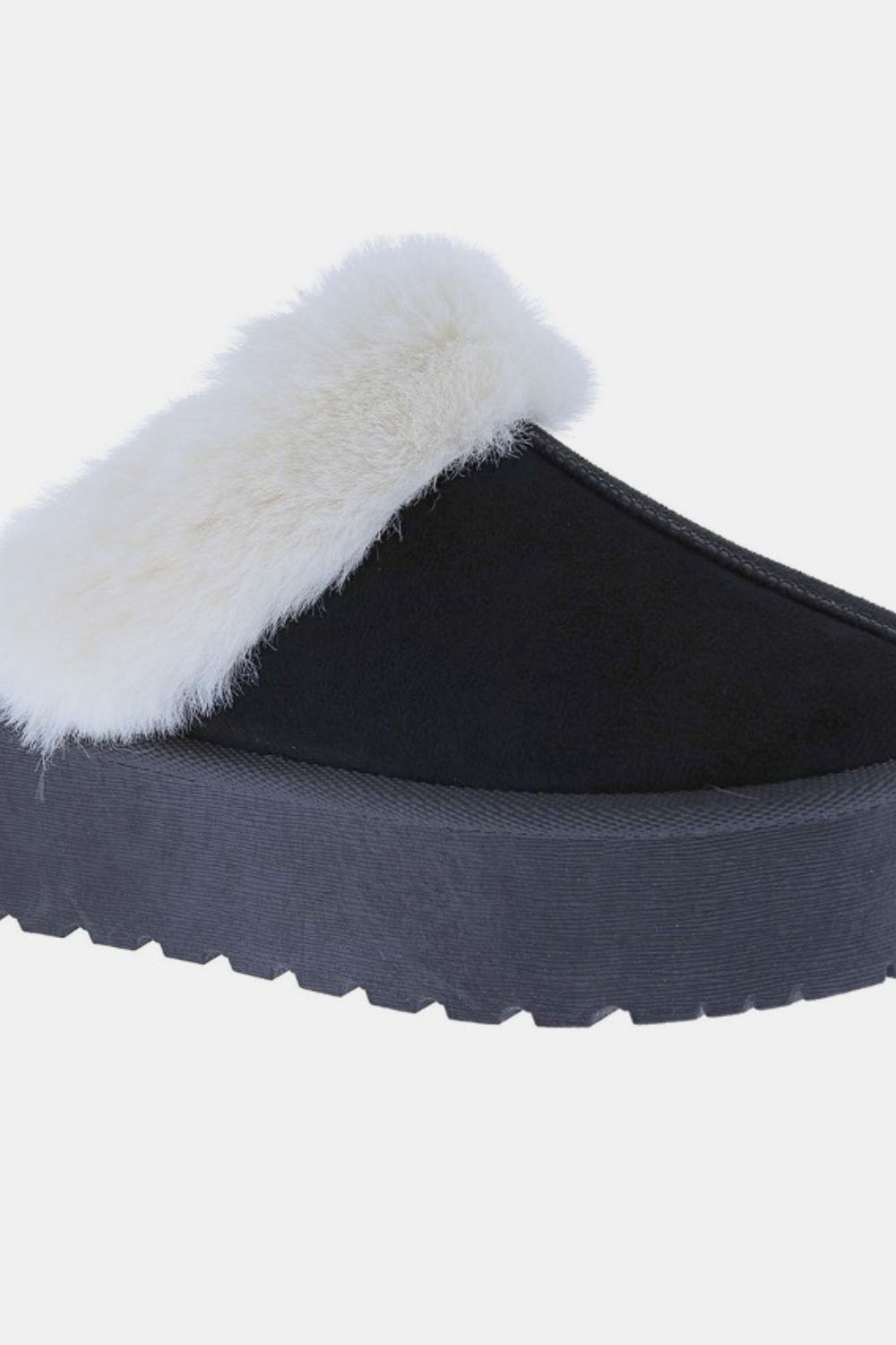 Fur Trim Snow Slippers