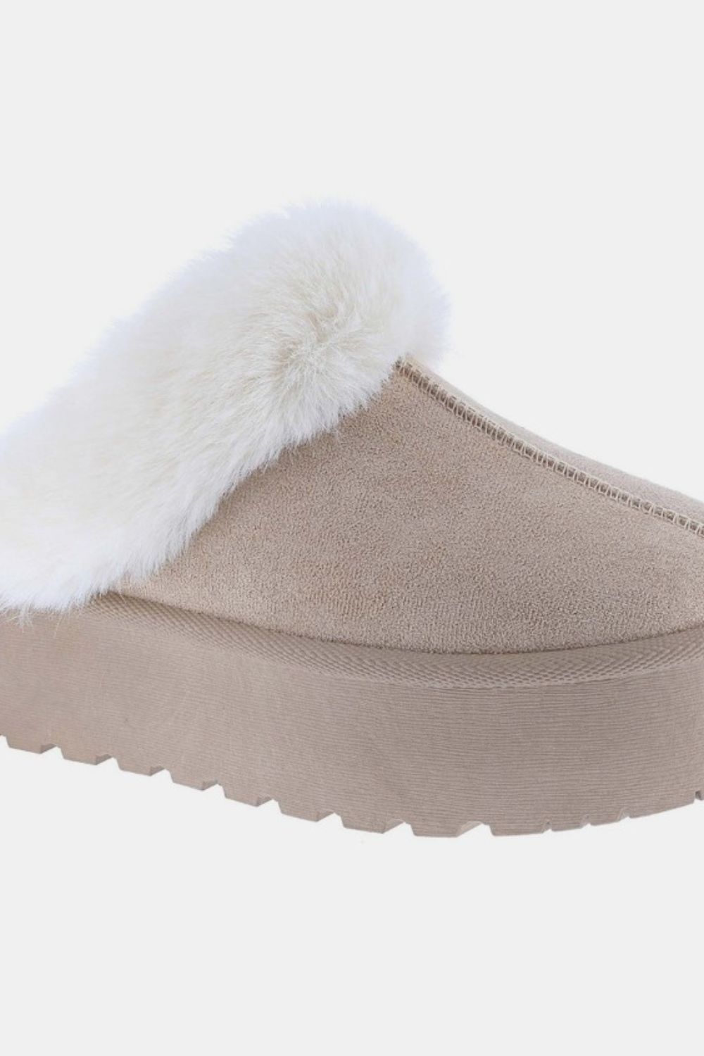 Fur Trim Snow Slippers