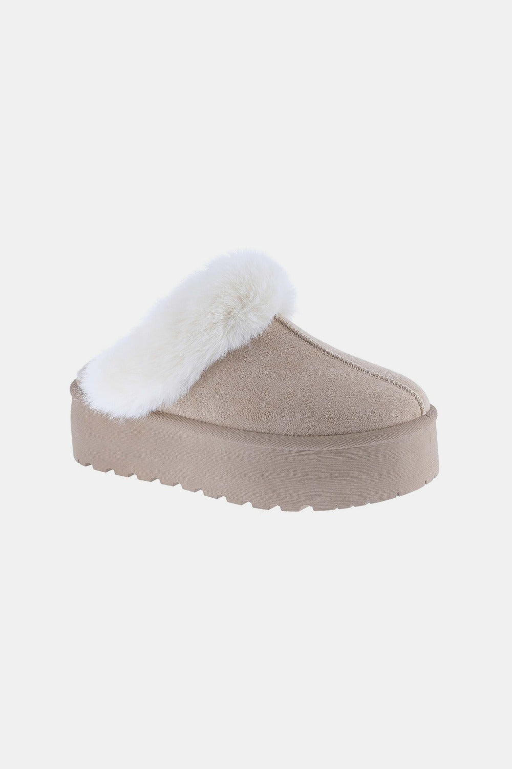 Fur Trim Snow Slippers