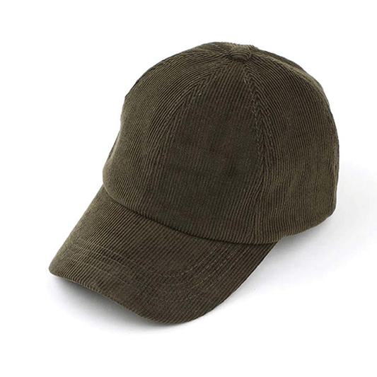 Corduroy Ponytail Baseball Cap | Olive Green