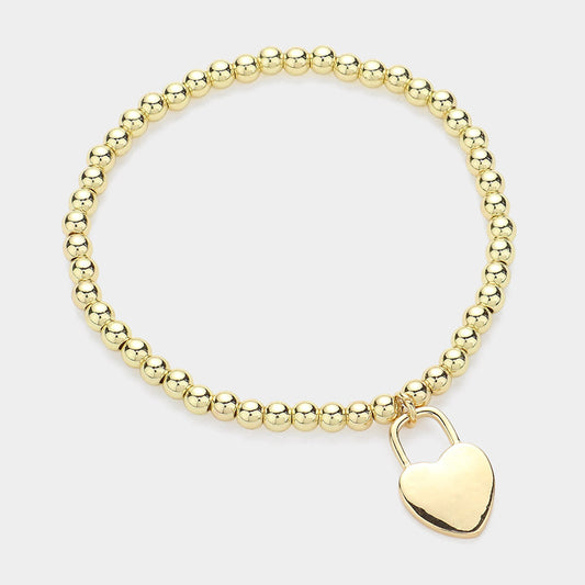 Stainless Steel Heart Bracelet | Gold