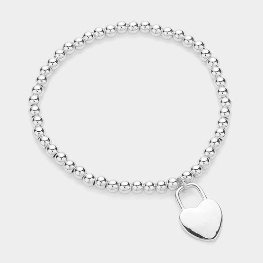 Stainless Steel Heart Bracelet | Silver