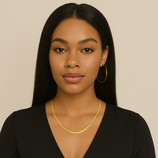 Golden Sleek Necklace | Stainless Steel