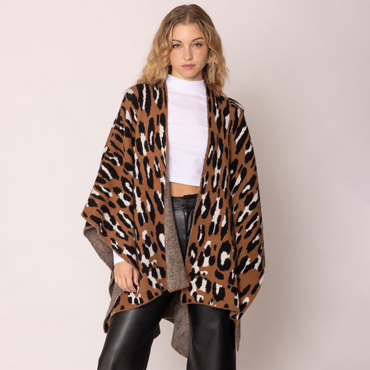 Leopard Ruana