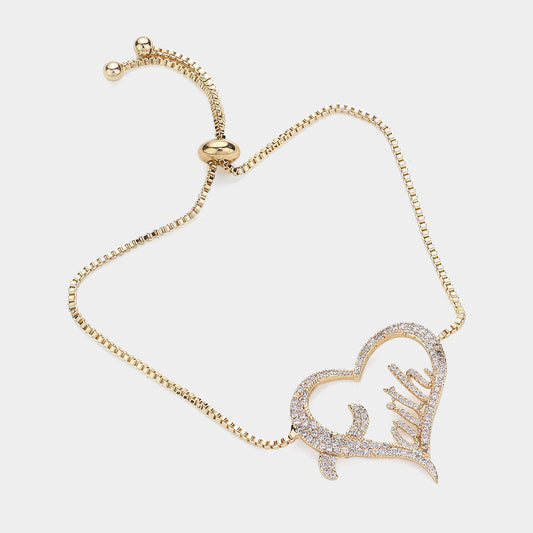 Faith Heart Bracelet | Gold