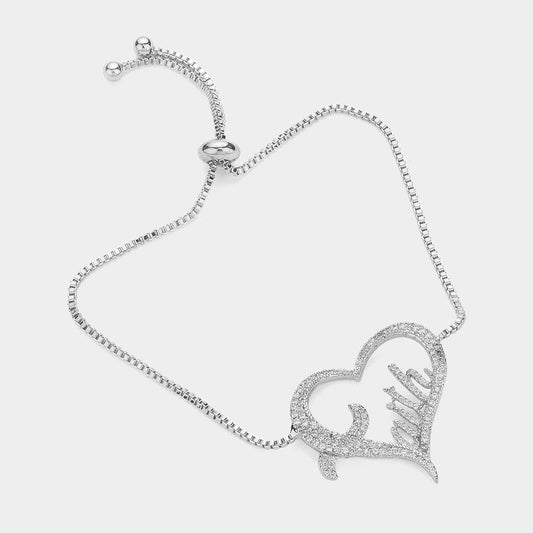 Faith Heart Bracelet | Silver