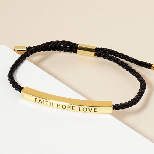 FAITH HOPE LOVE Message Bar Bracelet