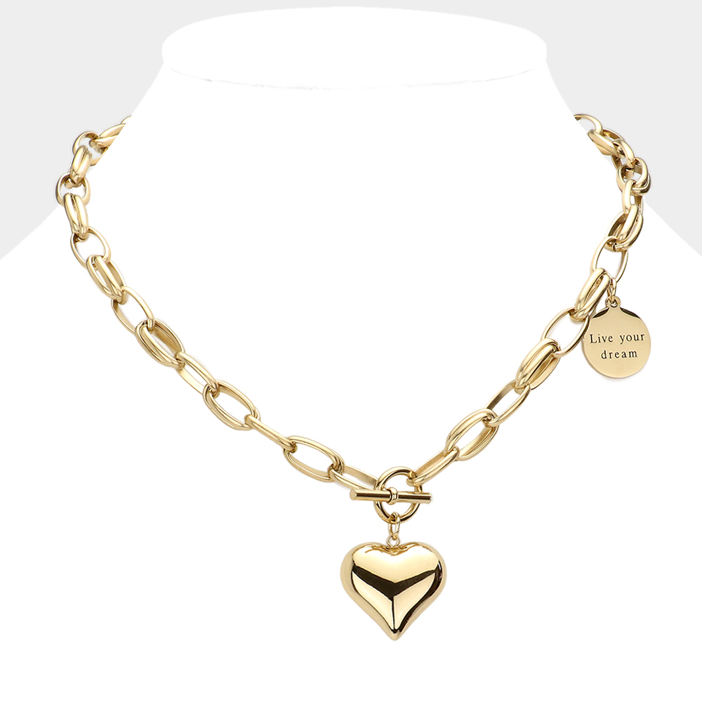 Tiff Heart Toggle Necklace