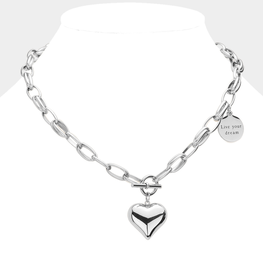 Tiff Heart Toggle Necklace