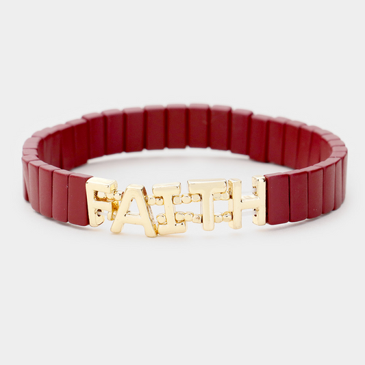 Faith Bracelet | Burgundy