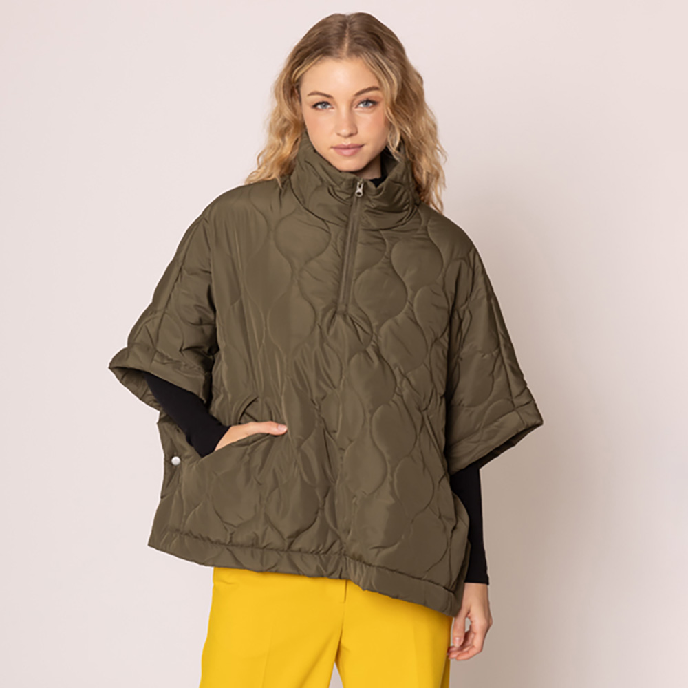 Quilted Puffer Poncho