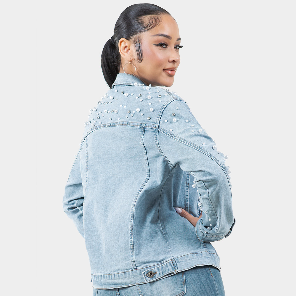 Pearl & Bling Denim Jacket |Light