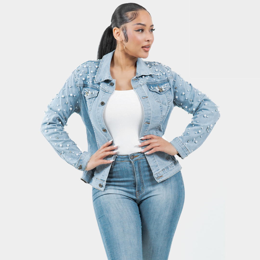 Pearl & Bling Denim Jacket |Light