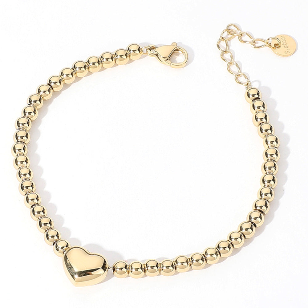 SB Stainless Steel Heart Bracelet | Gold