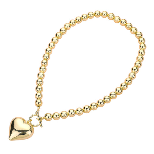 Ms. Bubbles Heart Necklace | Gold