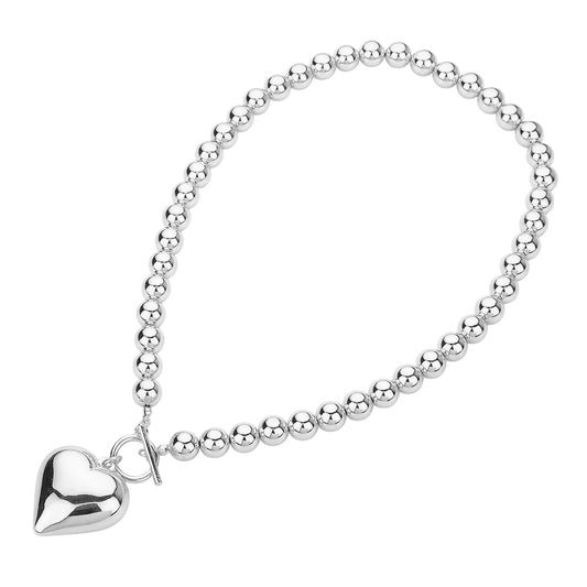 Ms. Bubbles Heart Necklace | Silver