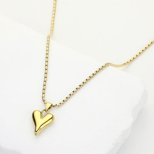 SB Stainless Steel Heart Pendant Necklace | Gold