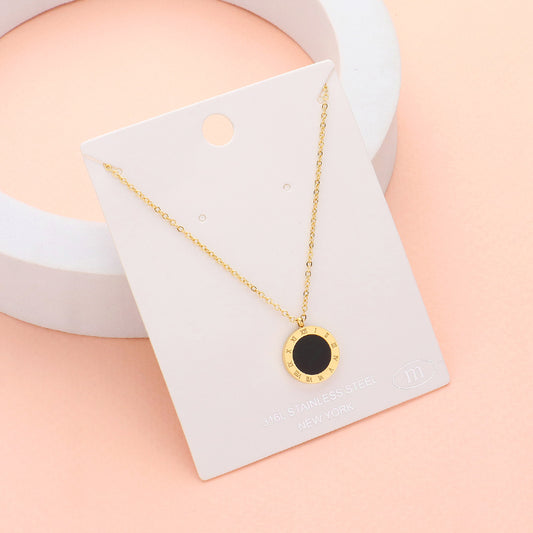 Stainless Steel Numeral Necklace| Gold