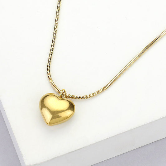 Mini Heart Stainless Steel Pendant Necklace | Gold