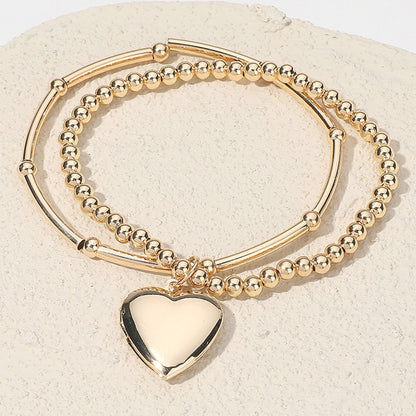 SB Heart Locket Bracelet | Gold