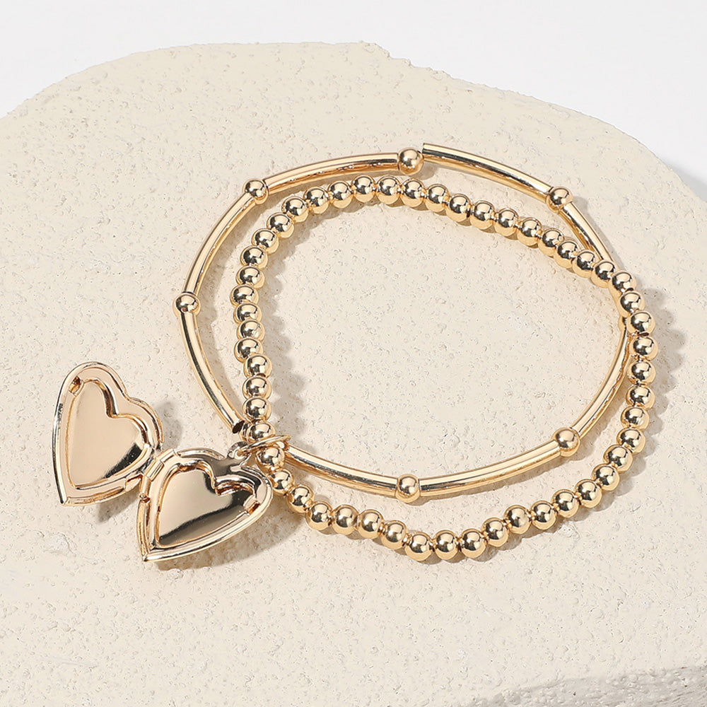 SB Heart Locket Bracelet | Gold