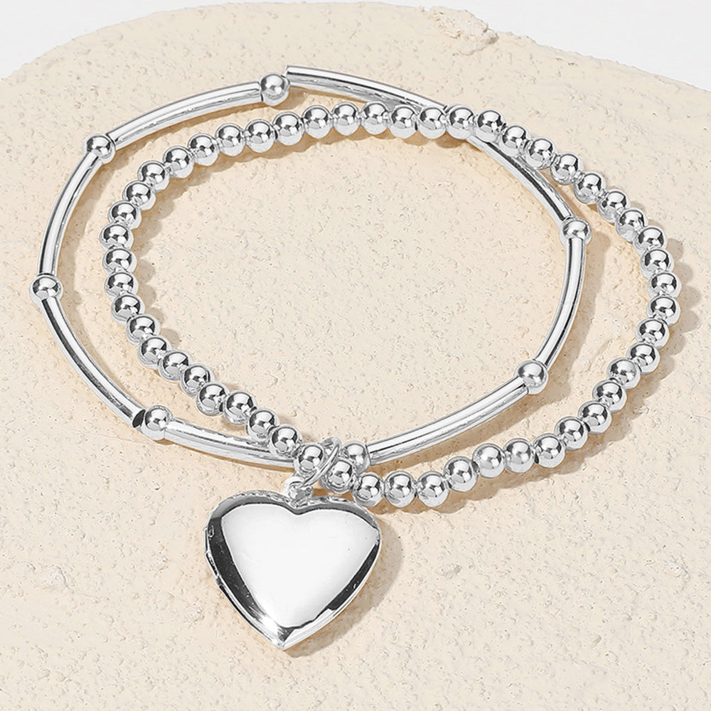 SB Heart Locket Bracelet | Silver