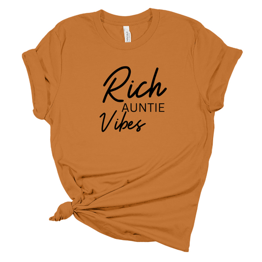 1284 Rich Auntie Vibes T Shirt | Camel/Black